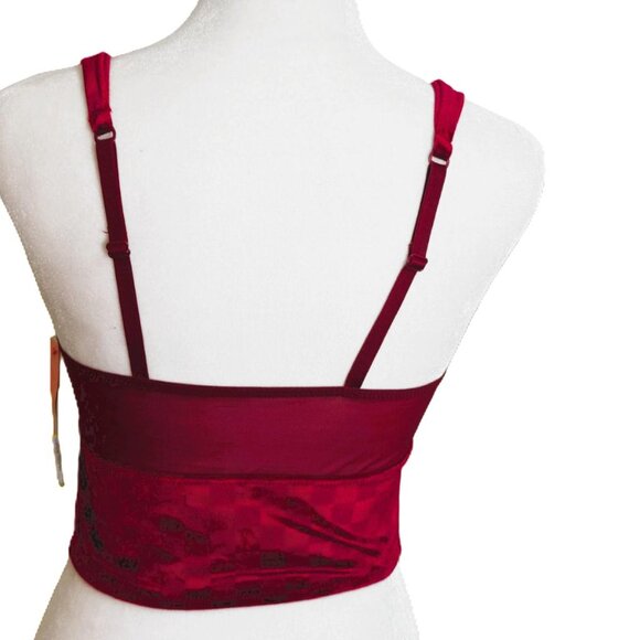 Colsie Red Checkered Velvet Brami Women's size S NWT - Picture 3 of 5